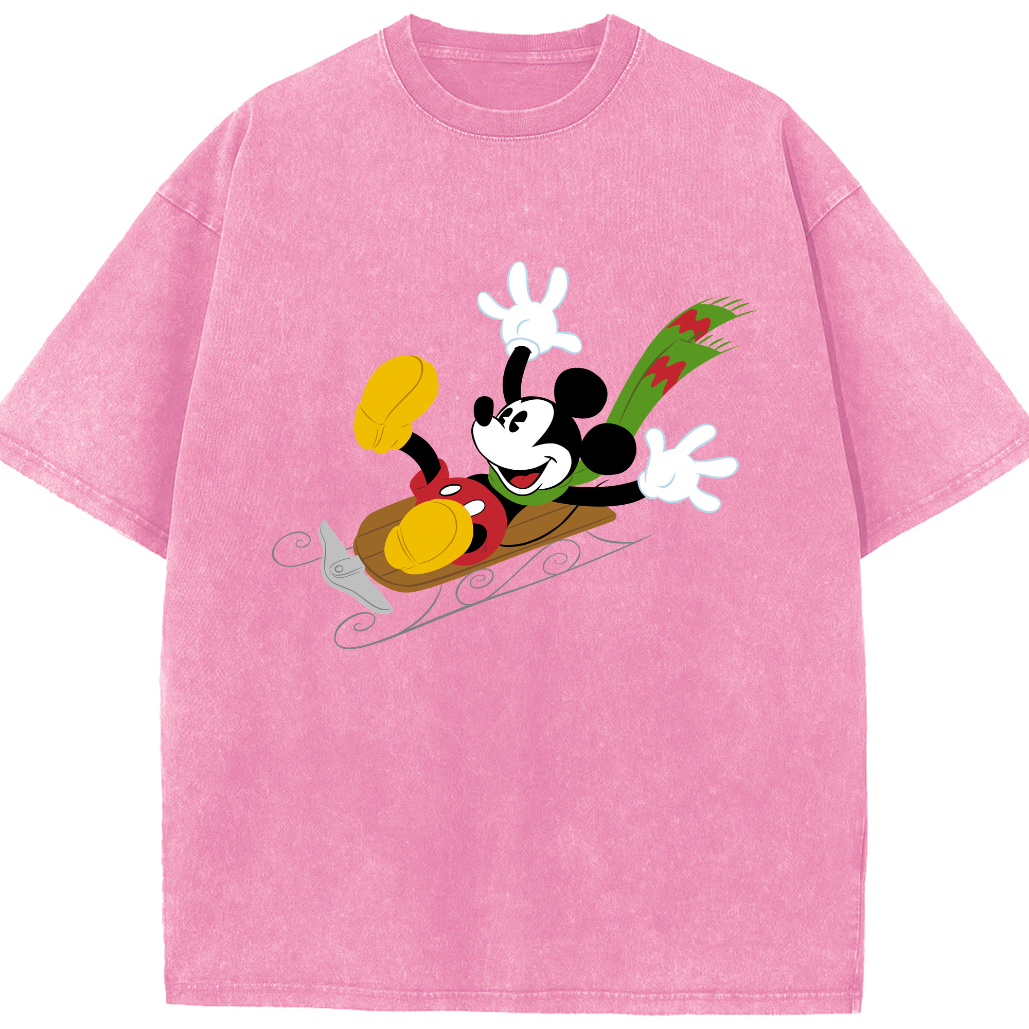 （画像用） ミッキーマウス Mickey Mouse 綿100% ヴィンテージ風 半袖Tシャツ（フロントプリント）